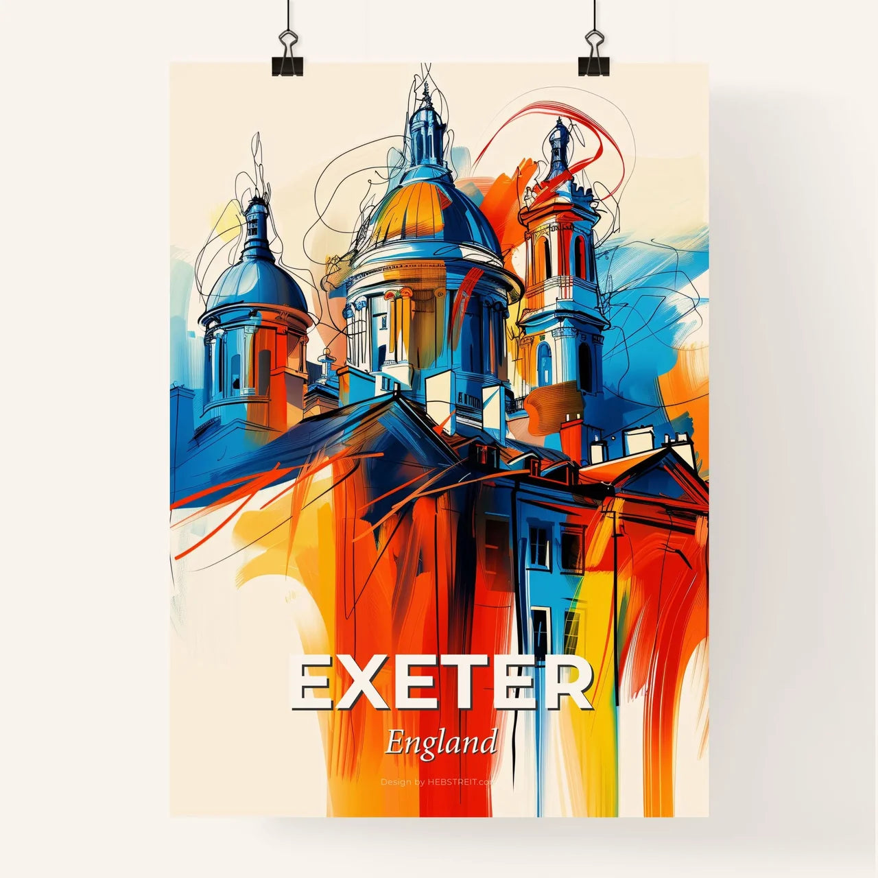 Vibrant Exeter, England Poster