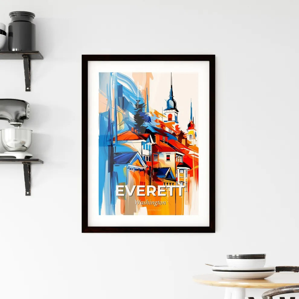 Vibrant Everett, Washington Framed Print