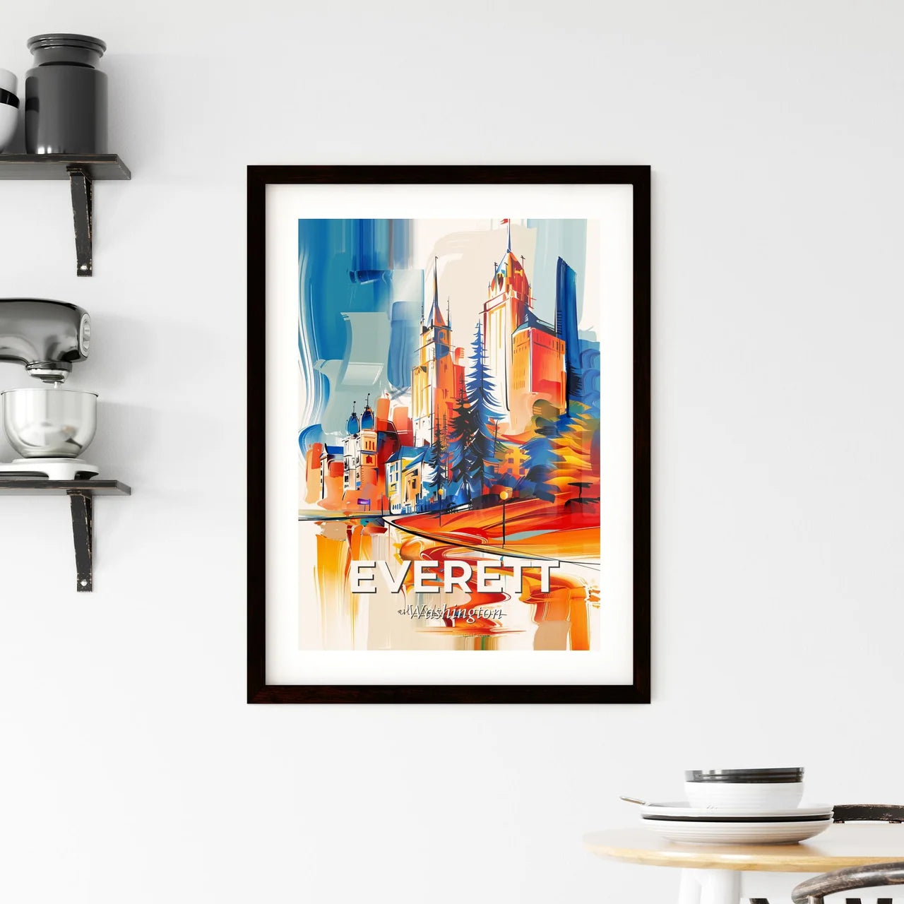 Vibrant Everett, Washington Framed Print