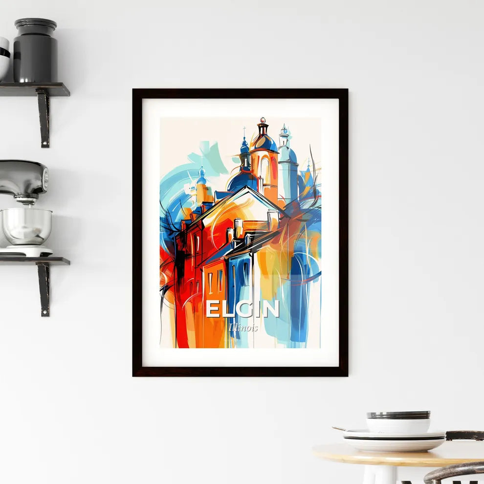 Vibrant Elgin, Illinois Framed Print