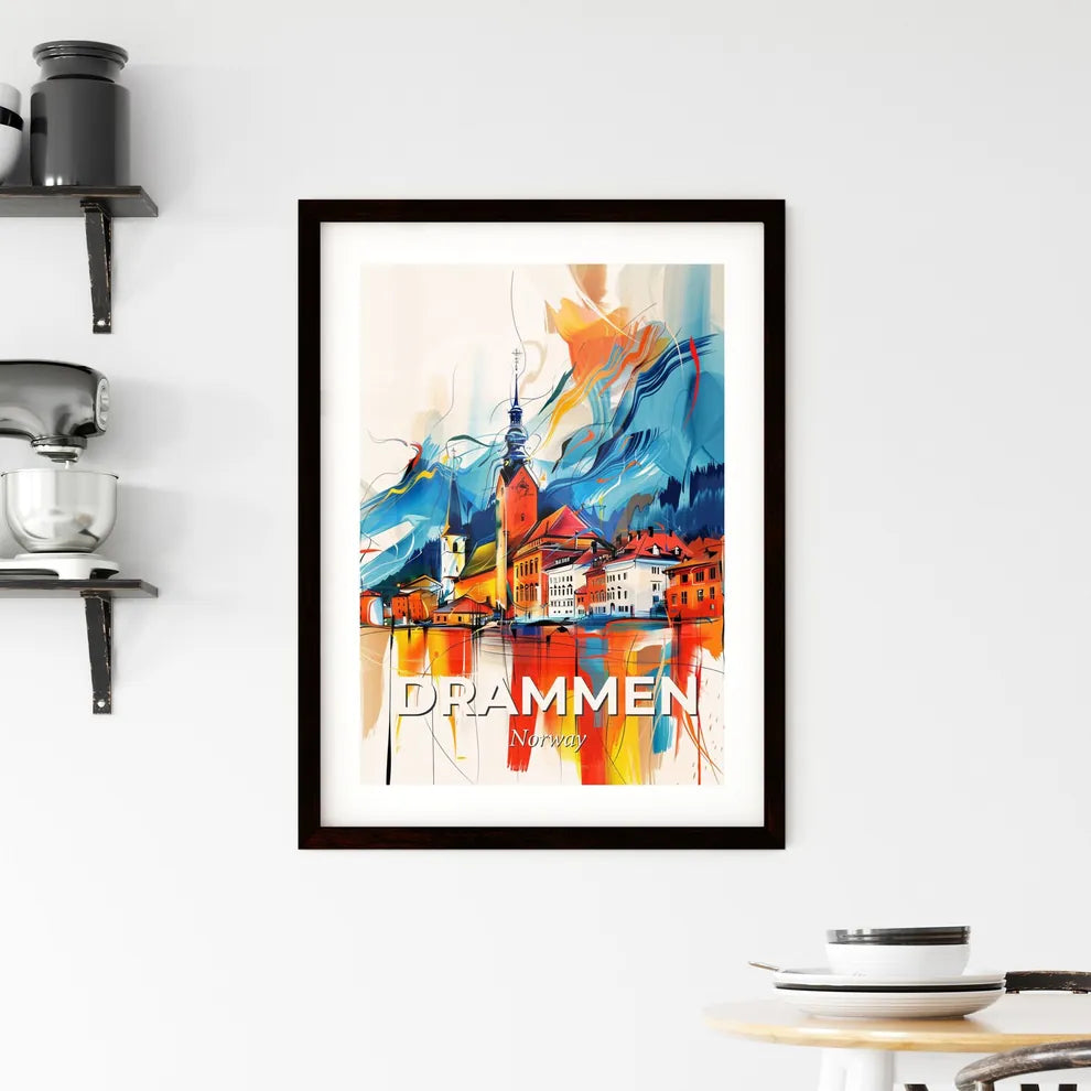 Vibrant Drammen, Norway Framed Print