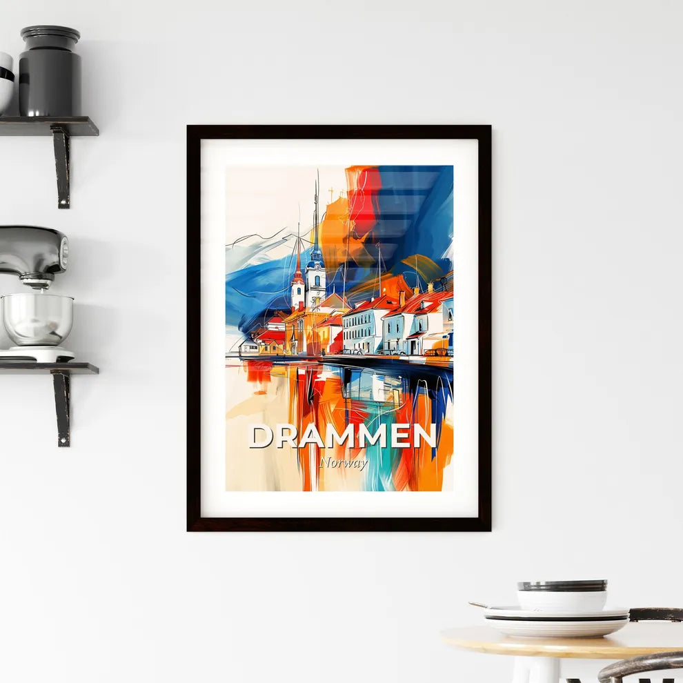 Vibrant Drammen, Norway Framed Print