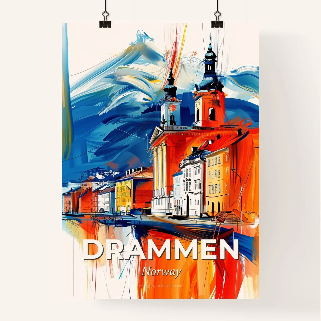 Vibrant Drammen, Norway Poster