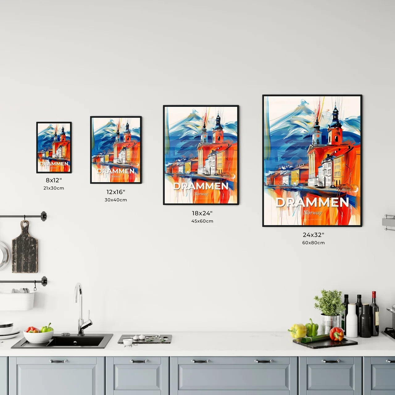 Vibrant Drammen, Norway Kitchen Art