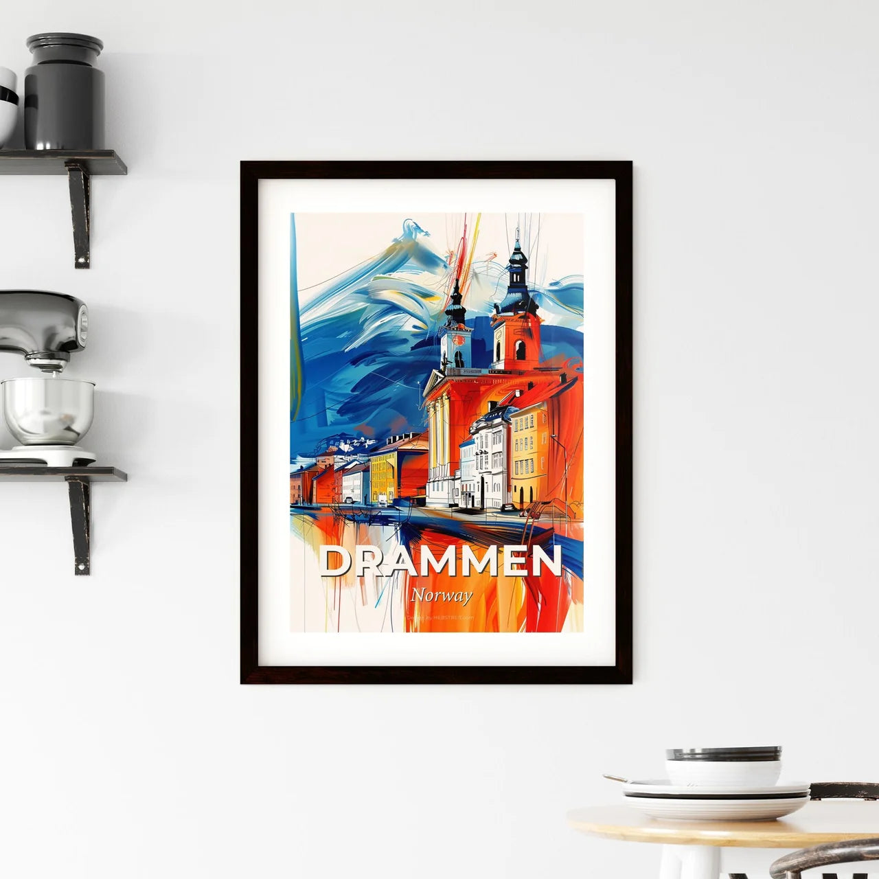 Vibrant Drammen, Norway Framed Print