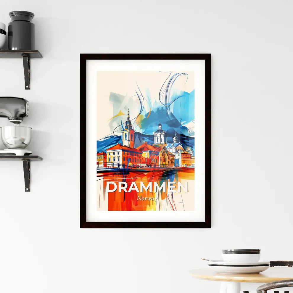 Vibrant Drammen, Norway Framed Print