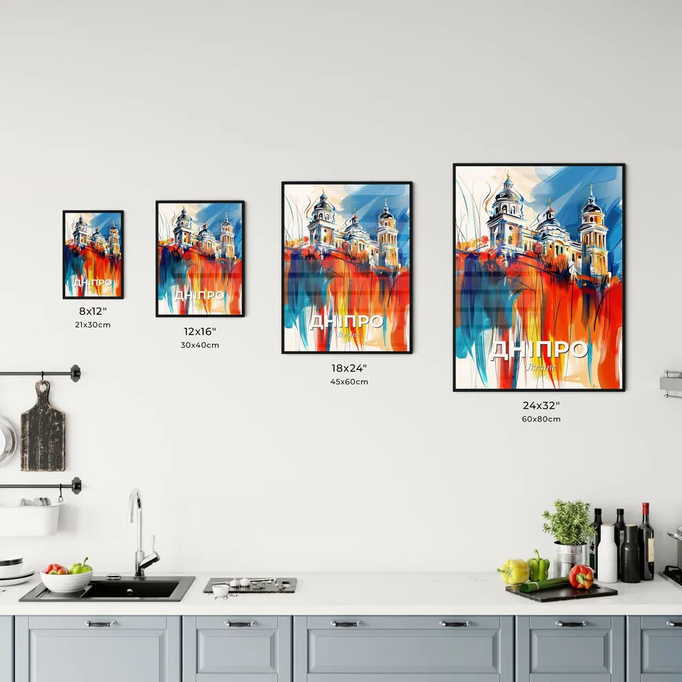 Vibrant Дніпро, Ukraine Kitchen Art