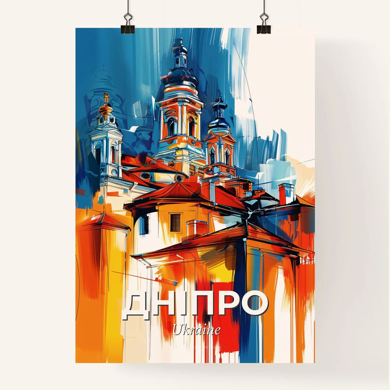 Vibrant Дніпро, Ukraine Poster