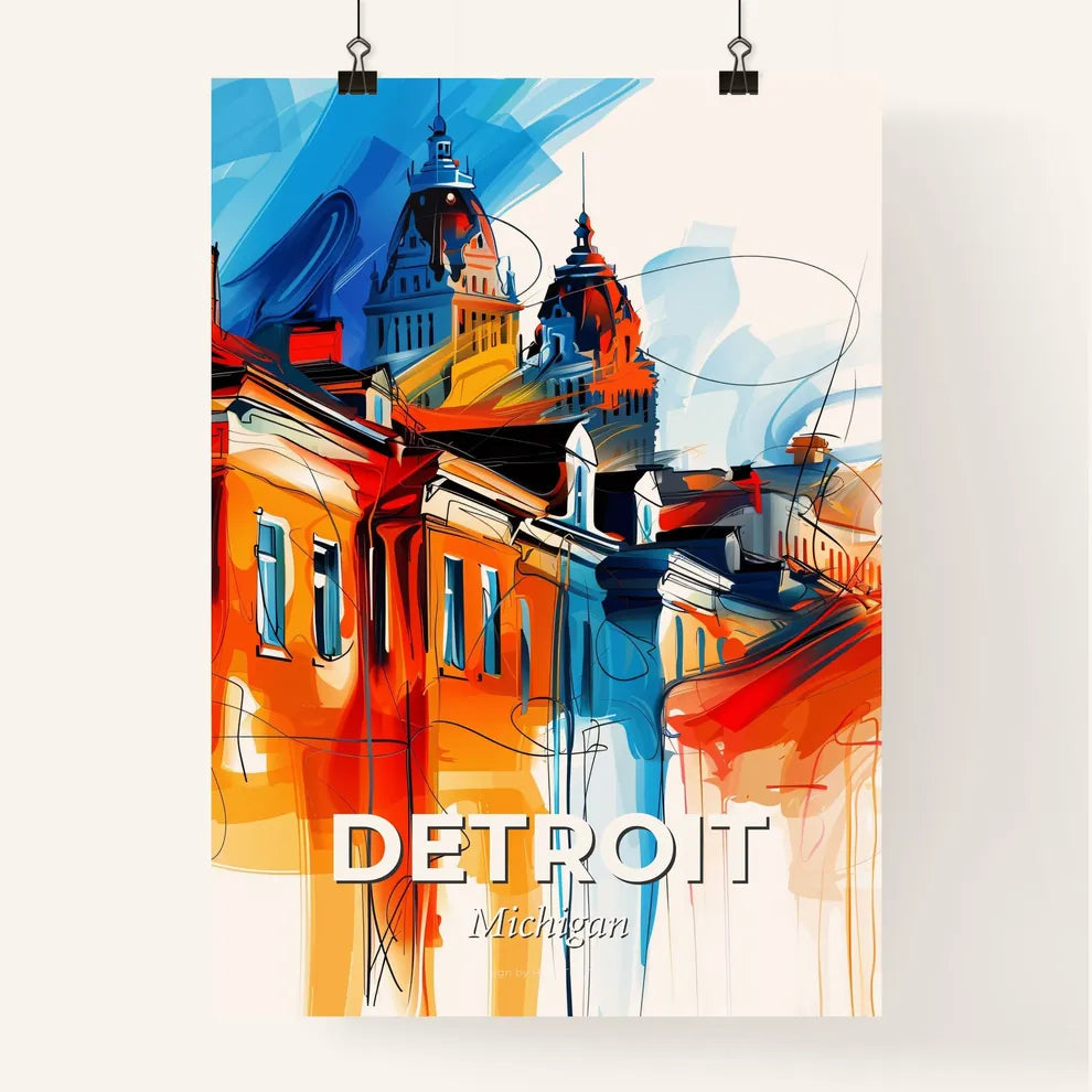 Vibrant Detroit, Michigan Poster