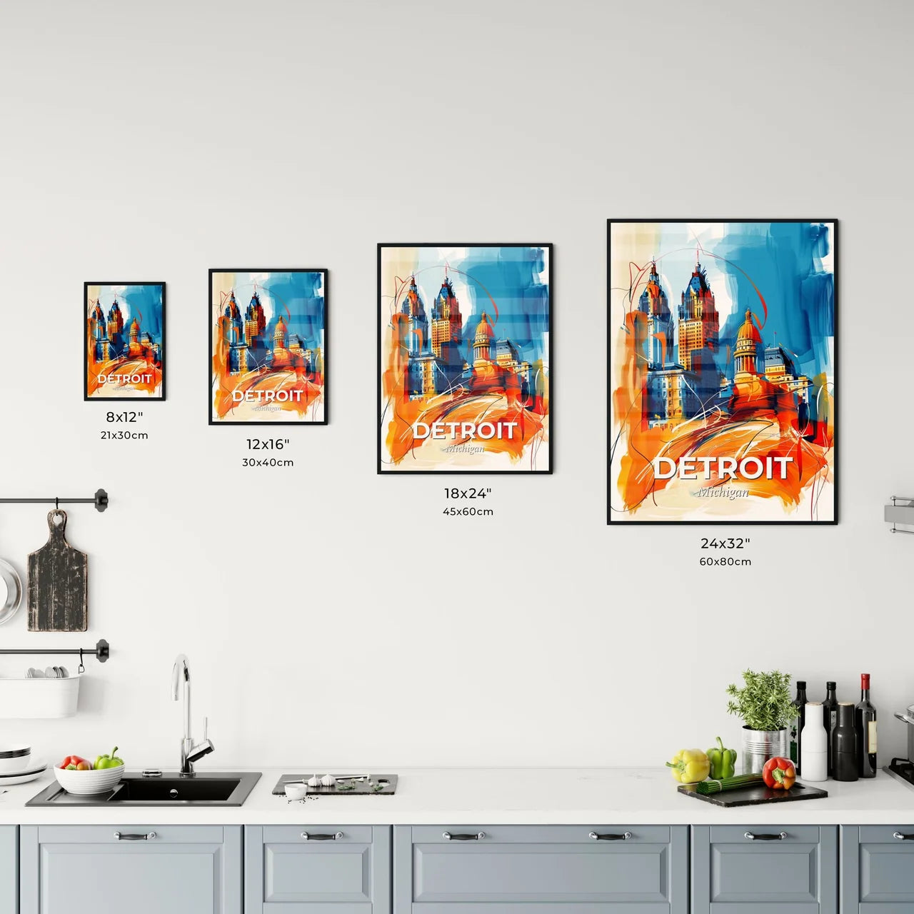 Vibrant Detroit, Michigan Kitchen Art