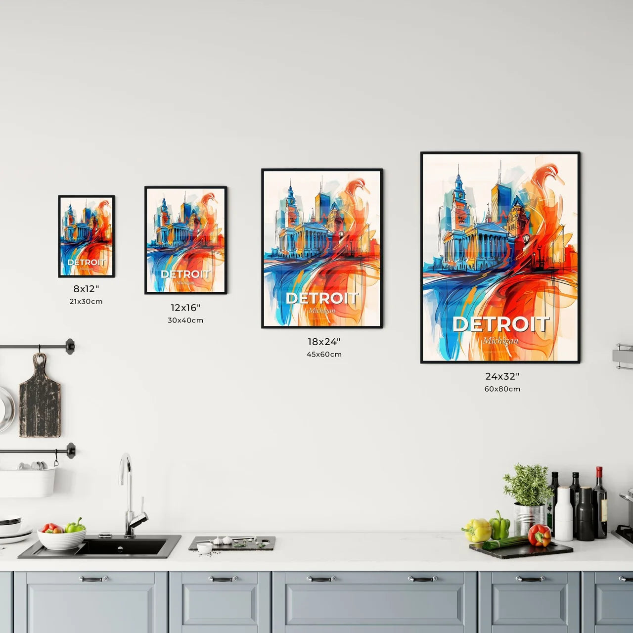 Vibrant Detroit, Michigan Kitchen Art