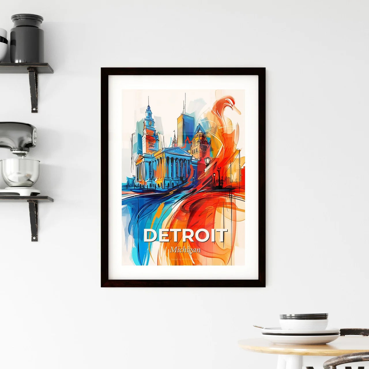 Vibrant Detroit, Michigan Framed Print
