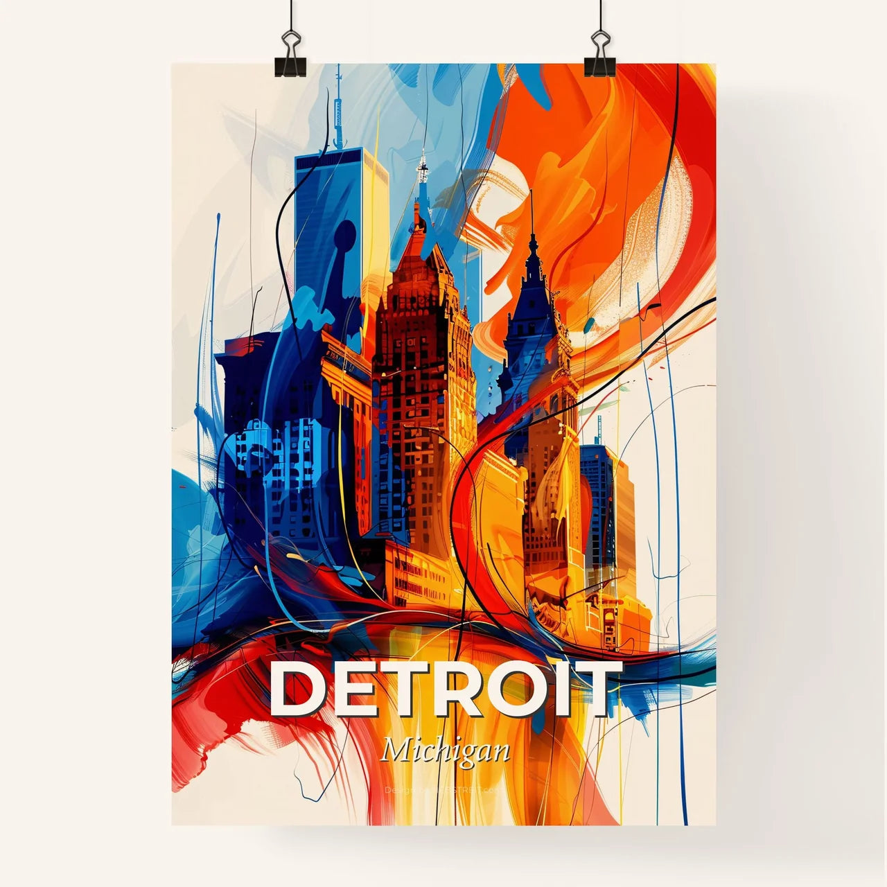 Vibrant Detroit, Michigan Poster
