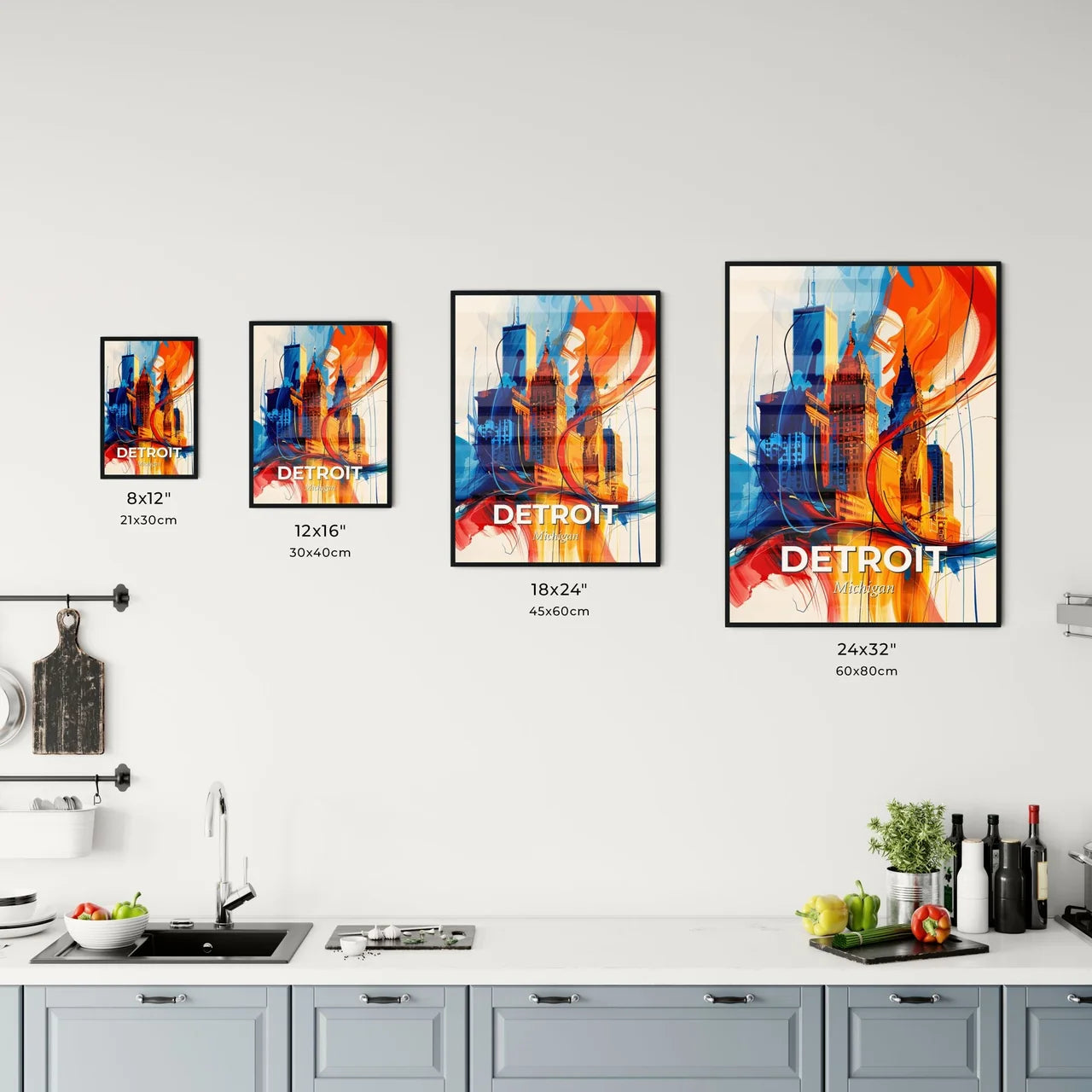 Vibrant Detroit, Michigan Kitchen Art