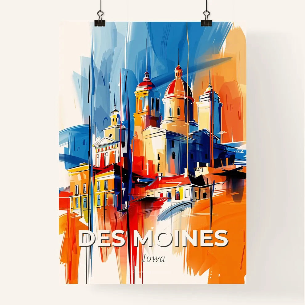 Vibrant Des Moines, Iowa Poster