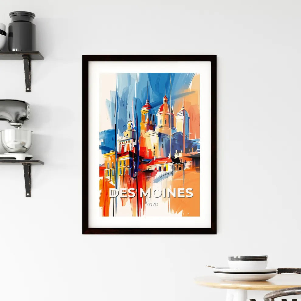 Vibrant Des Moines, Iowa Framed Print