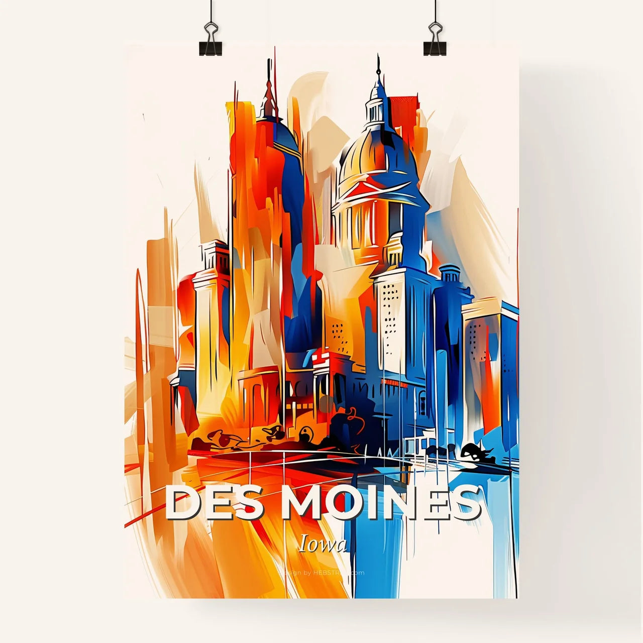 Vibrant Des Moines, Iowa Poster