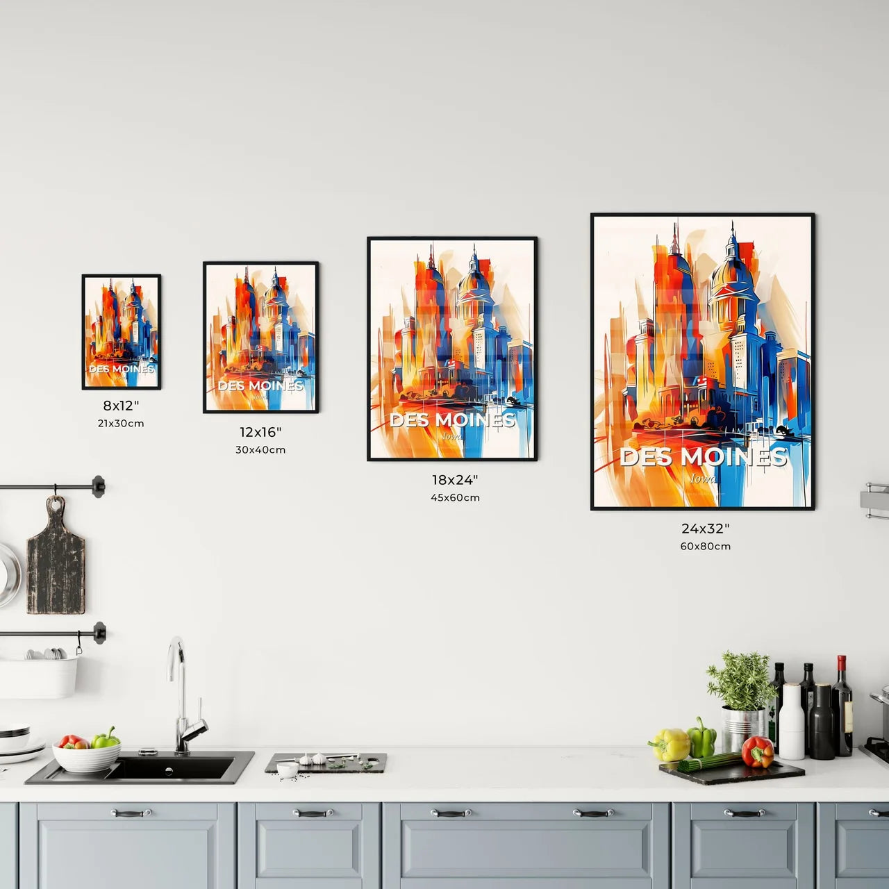 Vibrant Des Moines, Iowa Kitchen Art