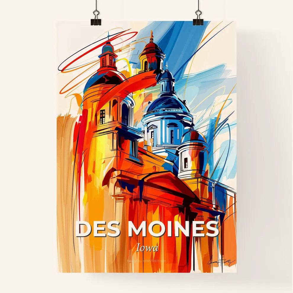 Vibrant Des Moines, Iowa Poster