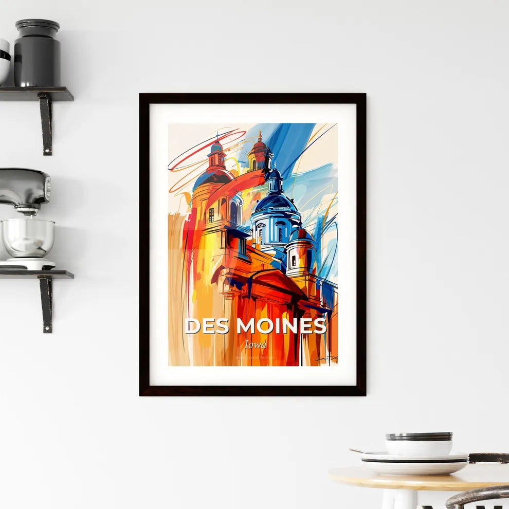 Vibrant Des Moines, Iowa Framed Print