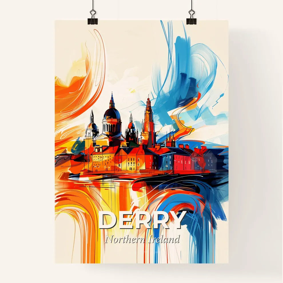 Vibrant Derry, Northern Ireland Poster
