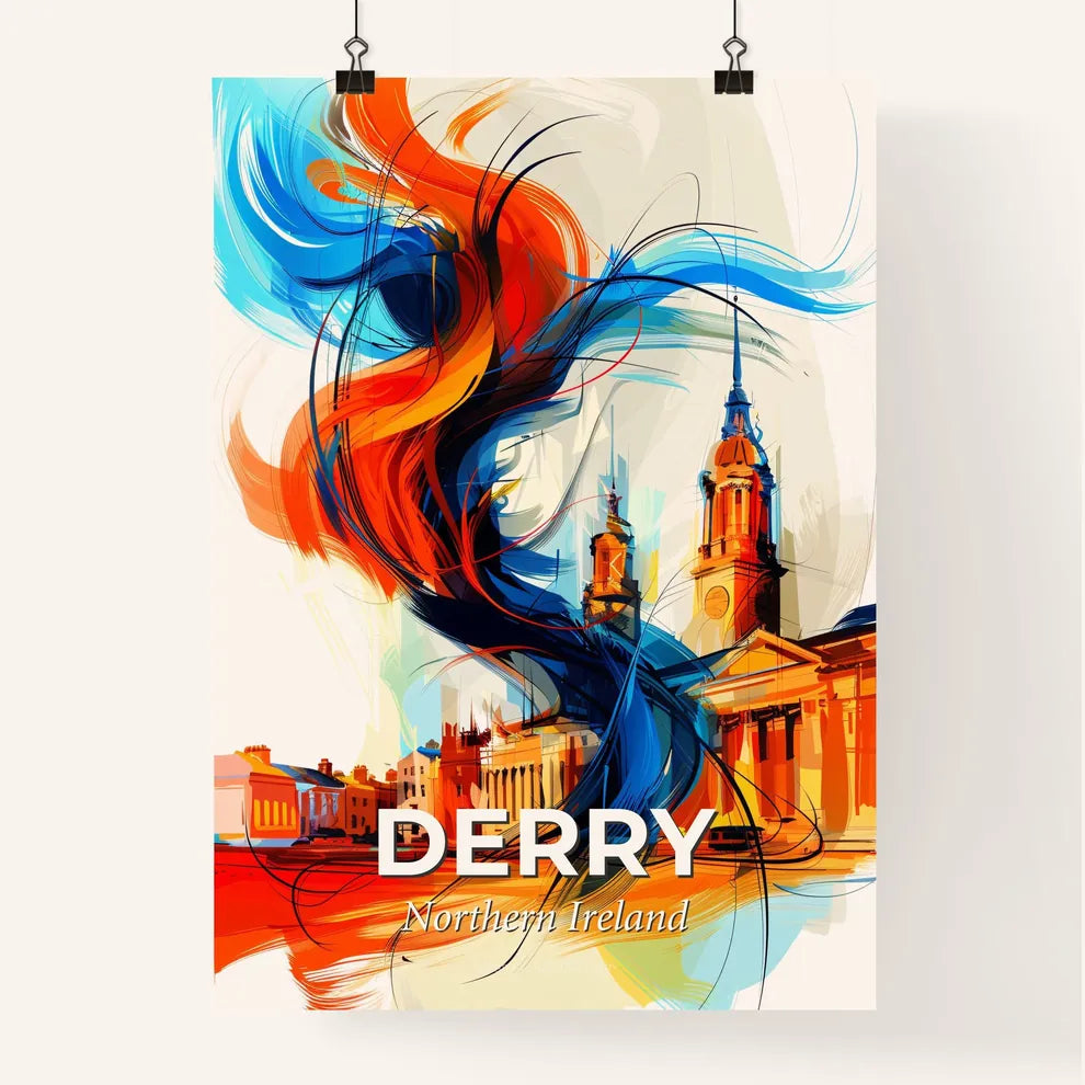 Vibrant Derry, Northern Ireland Poster