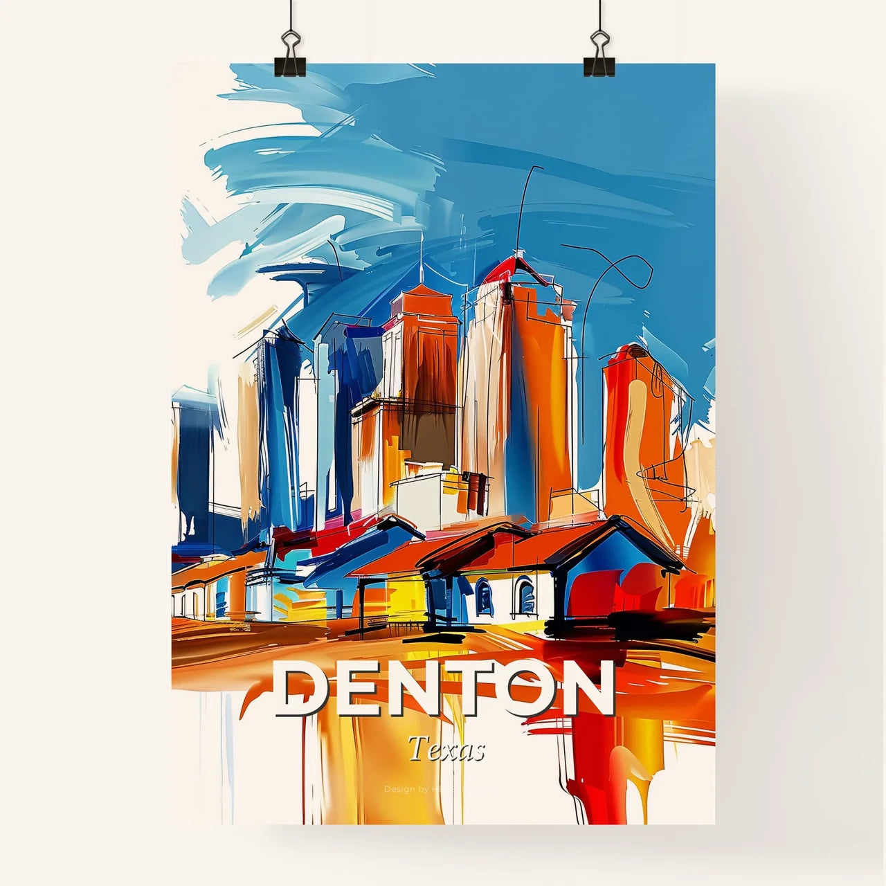 Vibrant Denton, Texas Poster