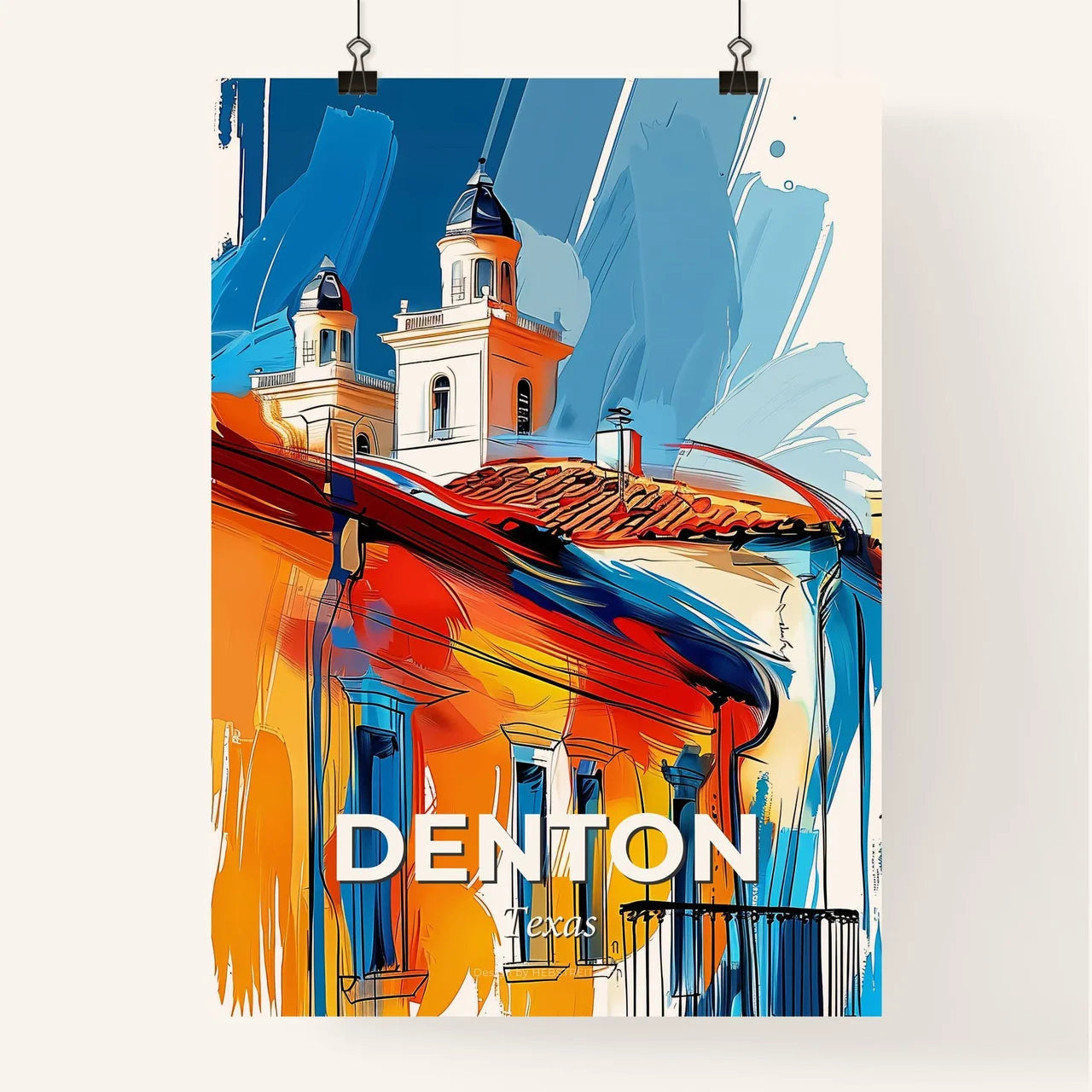 Vibrant Denton, Texas Poster