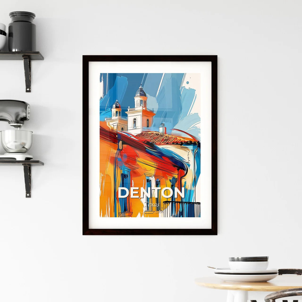 Vibrant Denton, Texas Framed Print
