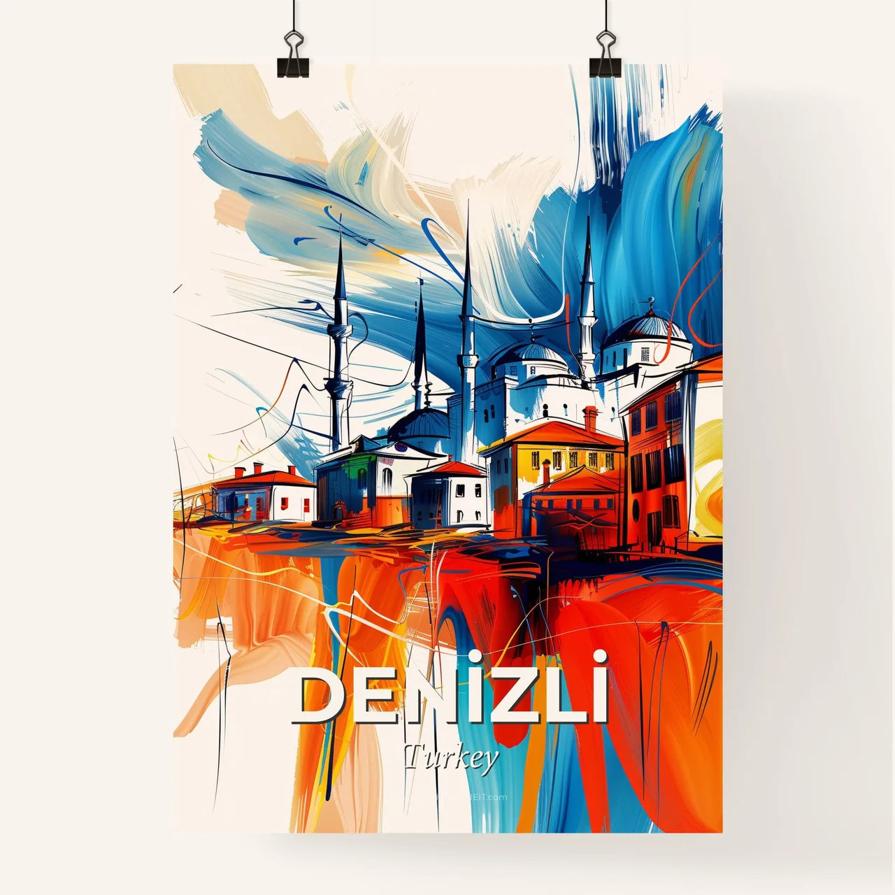 Vibrant Deni̇zli̇, Turkey Poster