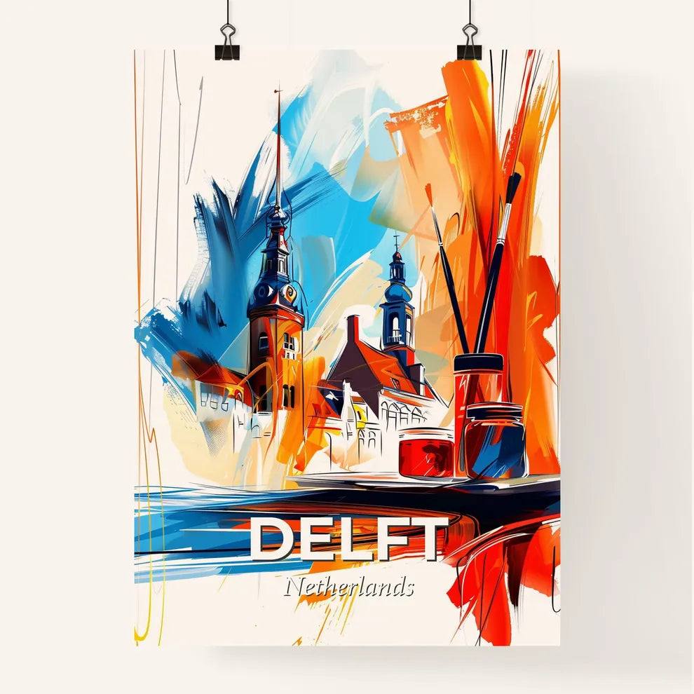Vibrant Delft, Netherlands Poster
