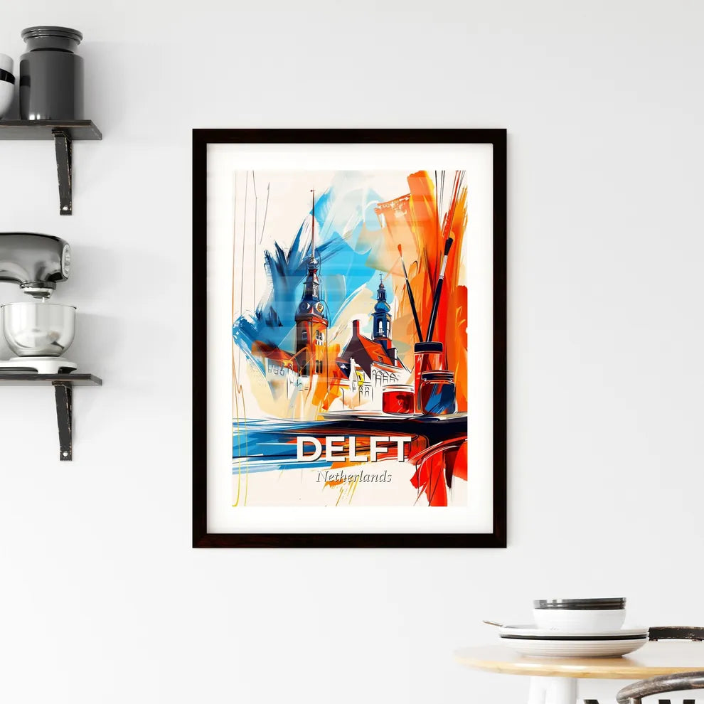 Vibrant Delft, Netherlands Framed Print