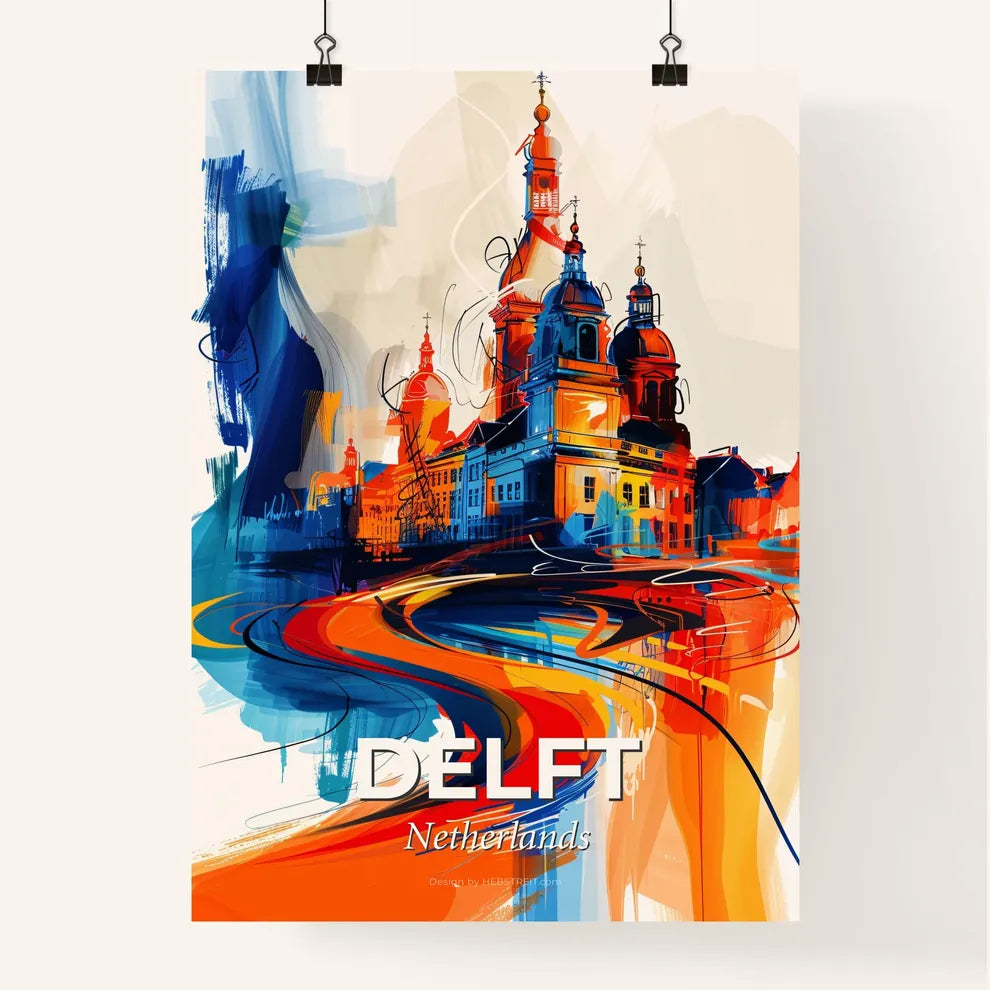 Vibrant Delft, Netherlands Poster