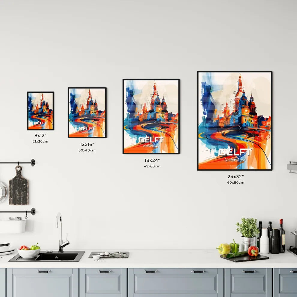 Vibrant Delft, Netherlands Kitchen Art