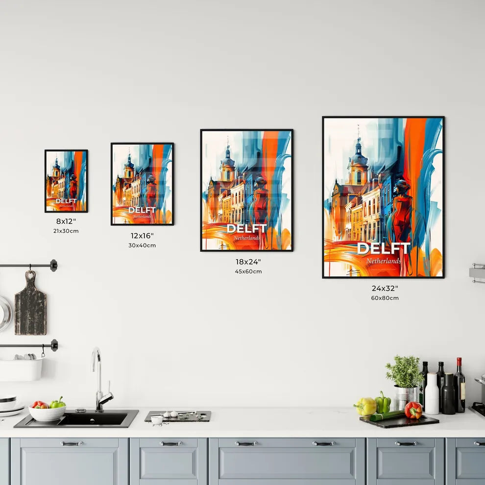 Vibrant Delft, Netherlands Kitchen Art