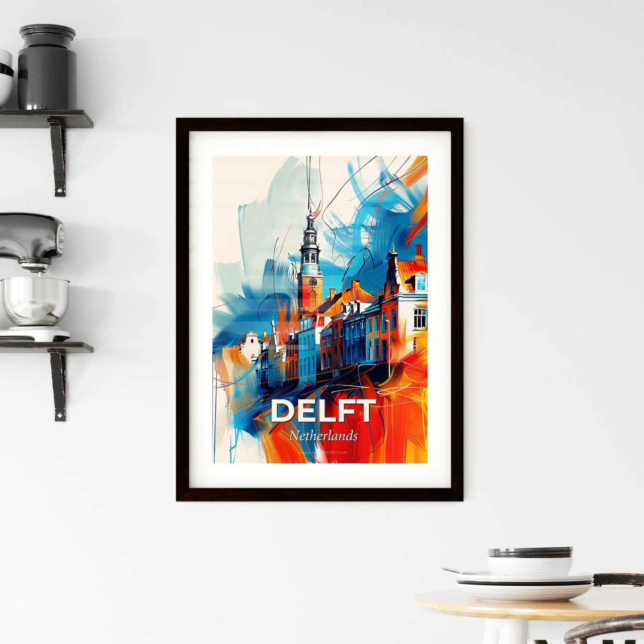 Vibrant Delft, Netherlands Framed Print