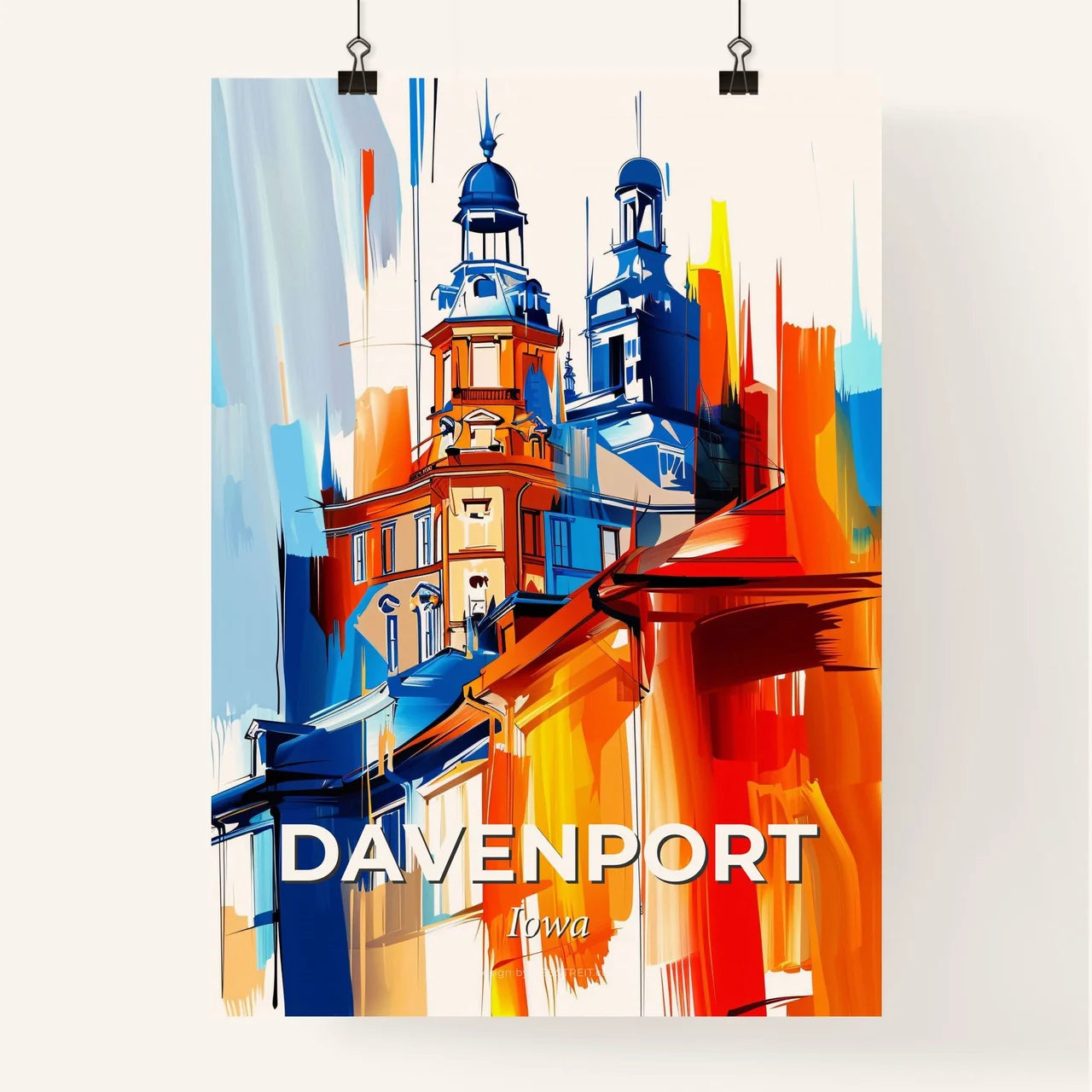 Vibrant Davenport, Iowa Poster