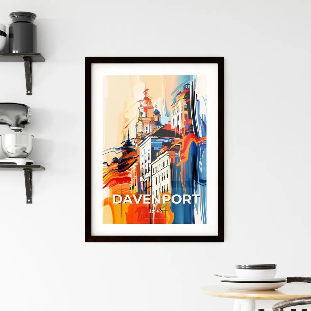 Vibrant Davenport, Iowa Framed Print