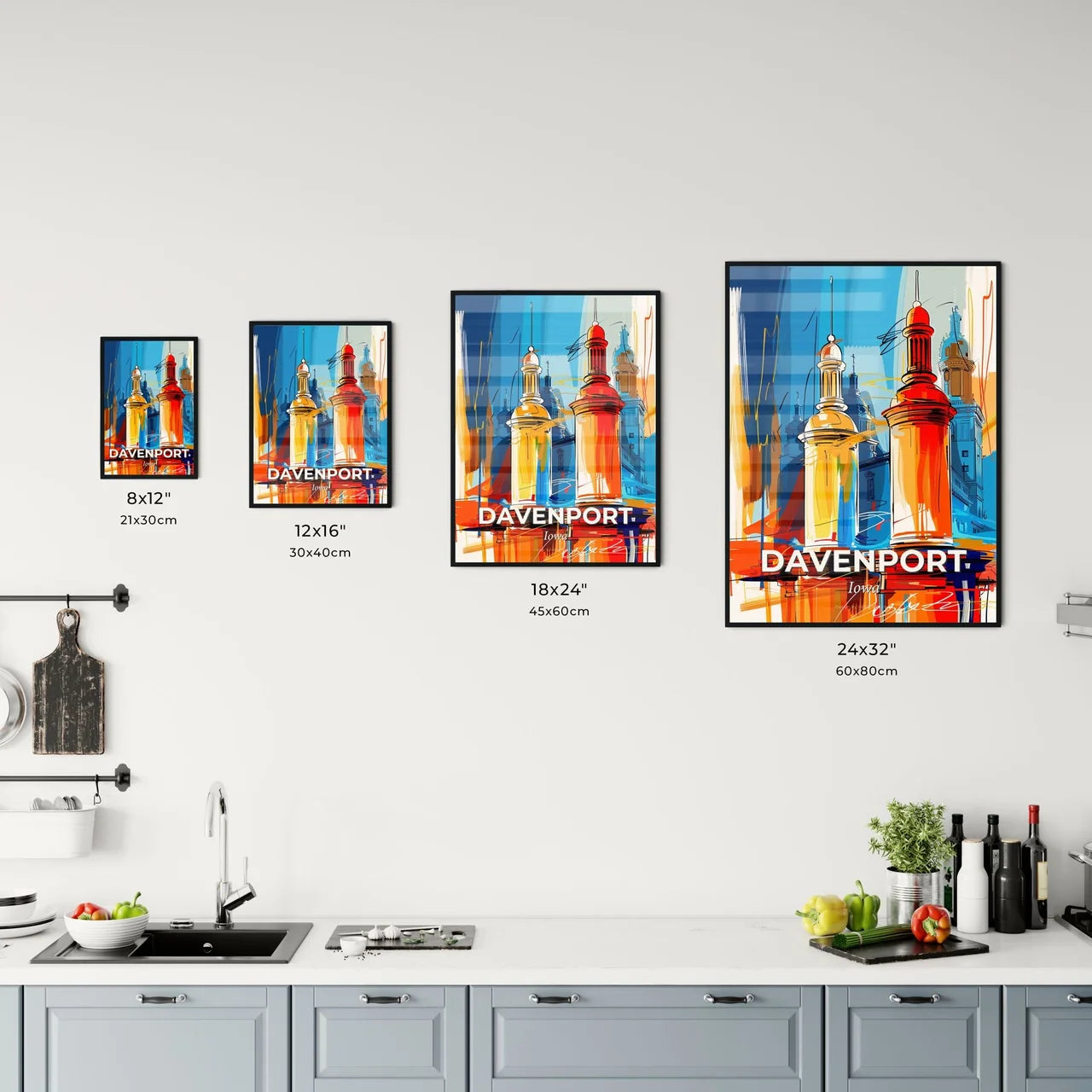 Vibrant Davenport, Iowa Kitchen Art