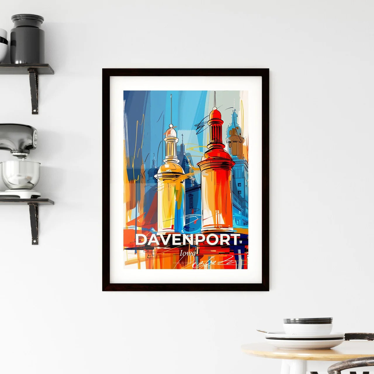 Vibrant Davenport, Iowa Framed Print