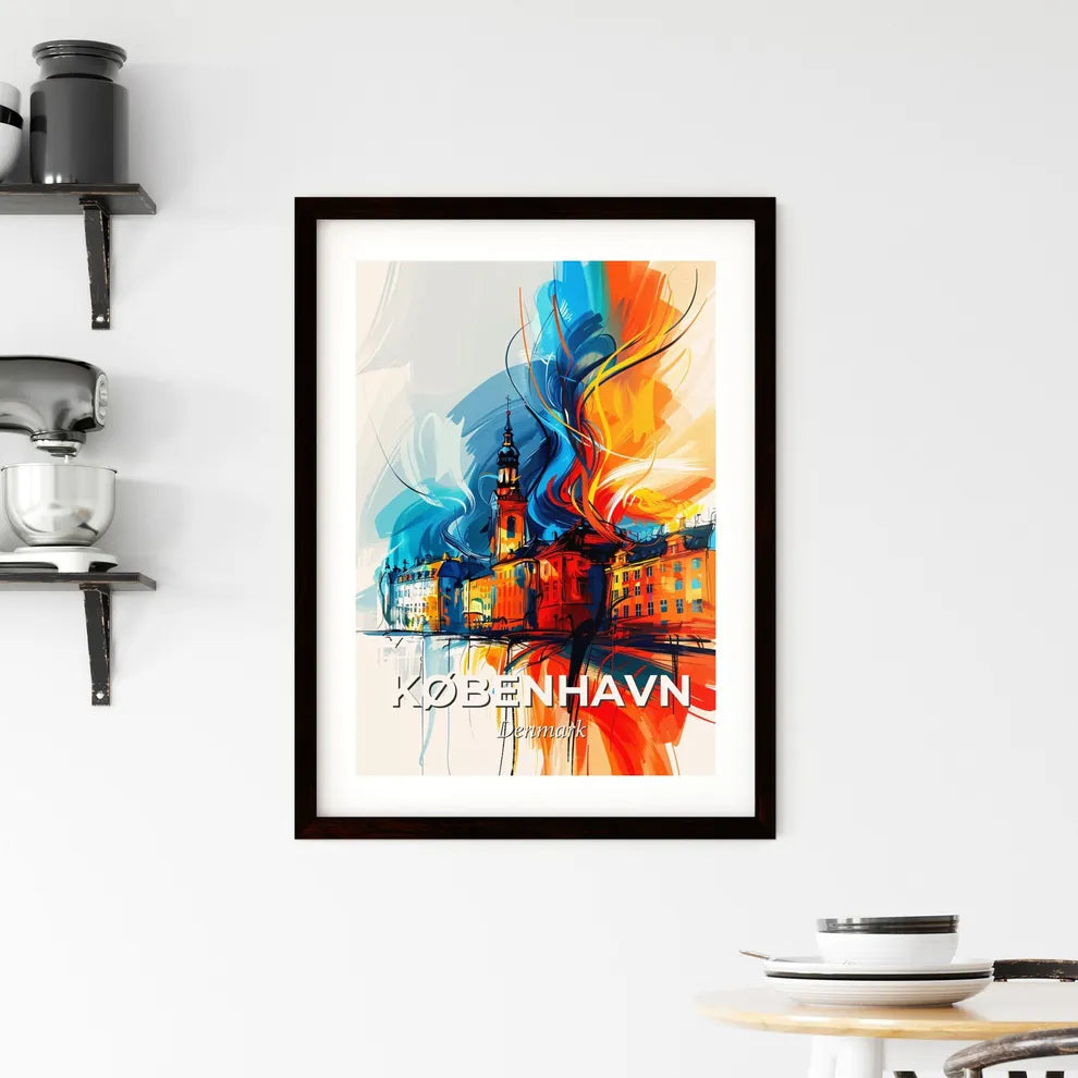 Vibrant København, Denmark Framed Print