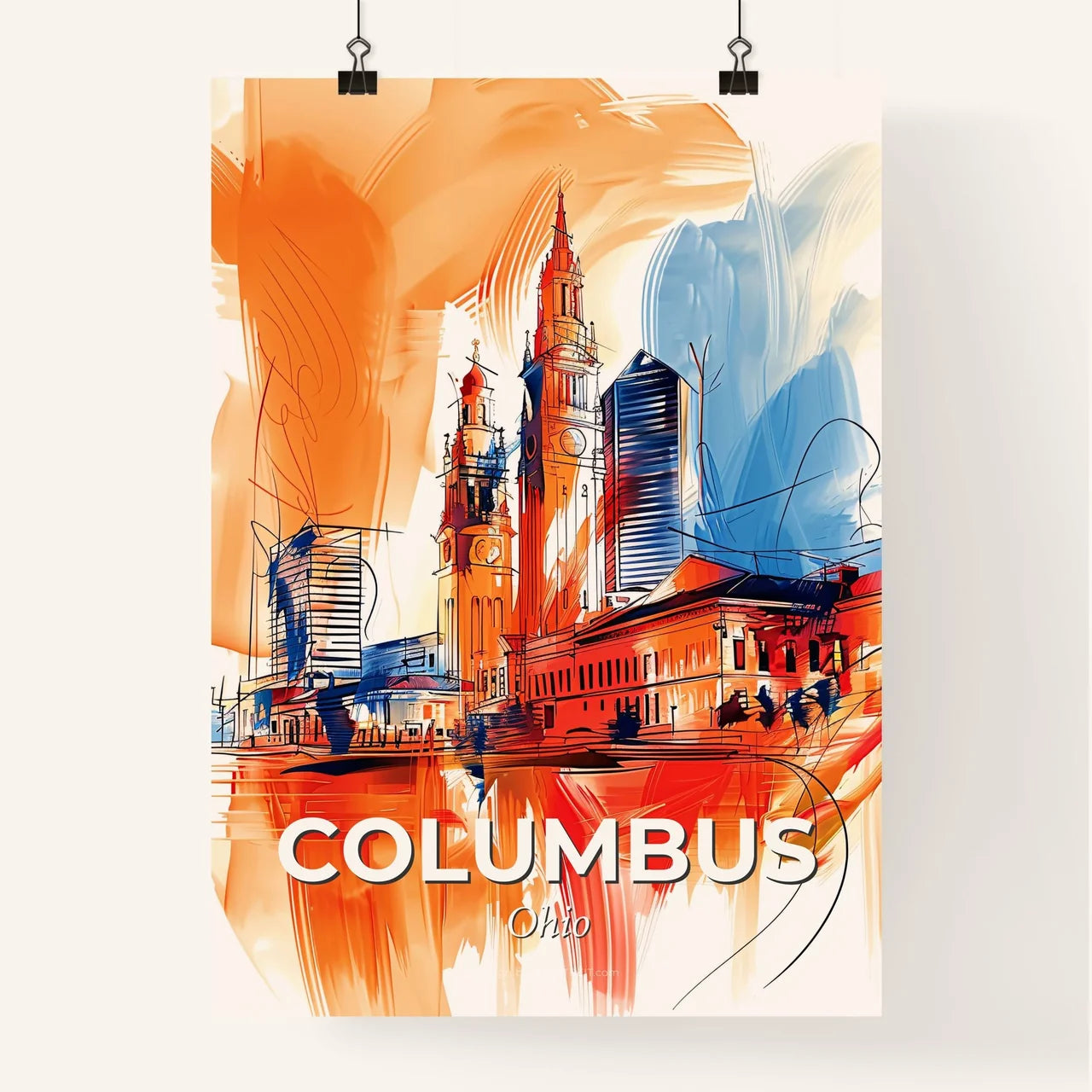 Vibrant Columbus, Ohio Poster