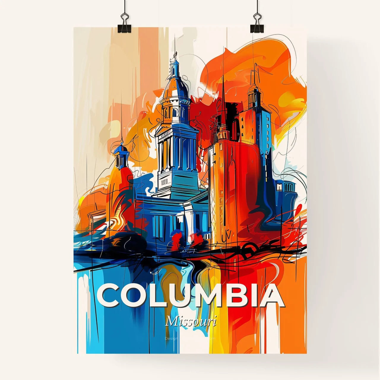 Vibrant Columbia, Missouri Poster