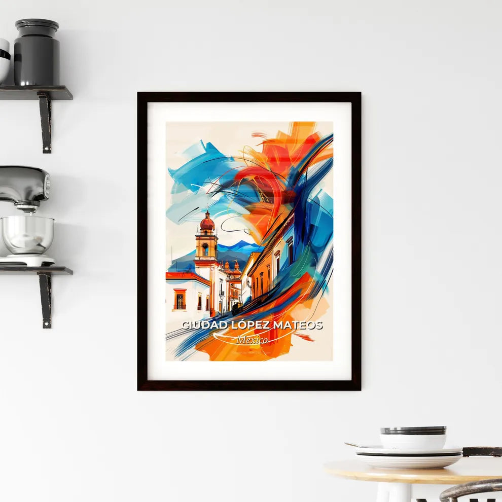 Vibrant Ciudad López Mateos, Mexico Framed Print