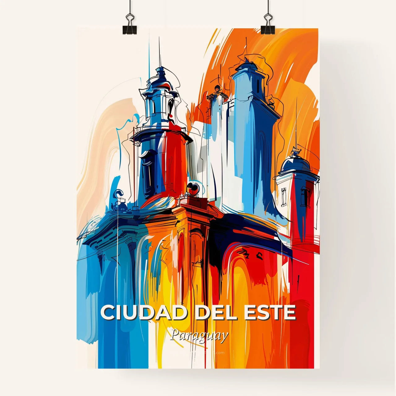 Vibrant Ciudad Del Este, Paraguay Poster