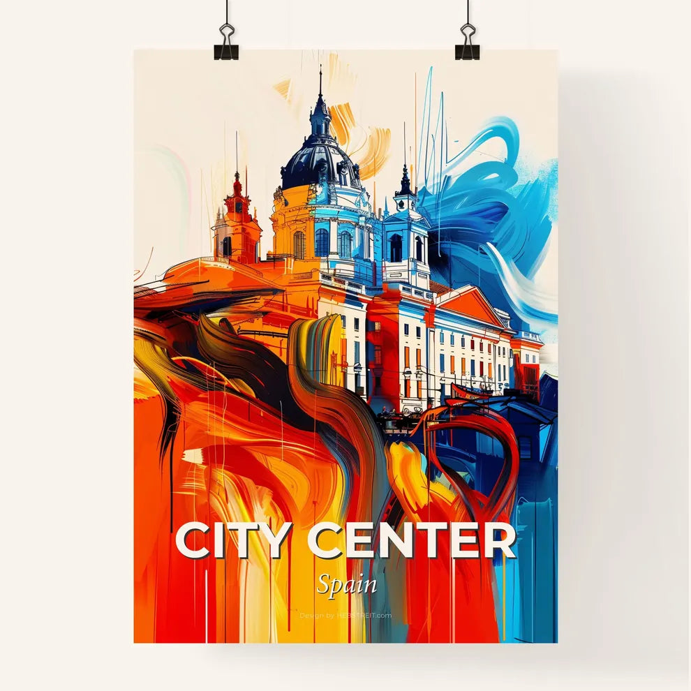 Vibrant City Center, Spain Poster