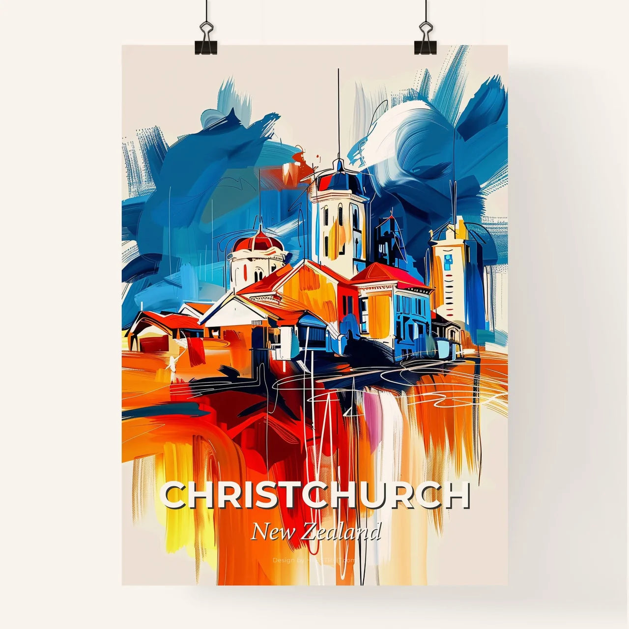 Vibrant Christchurch, New Zealand Poster