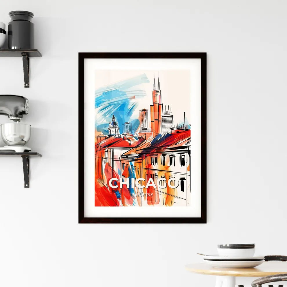 Vibrant Chicago, Illinois Framed Print