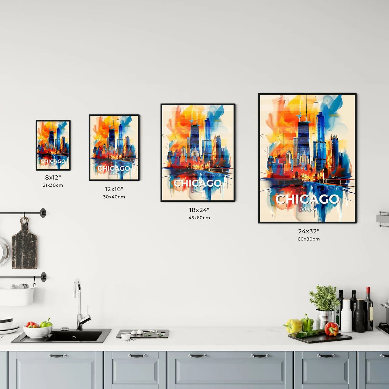 Vibrant Chicago, Illinois Kitchen Art