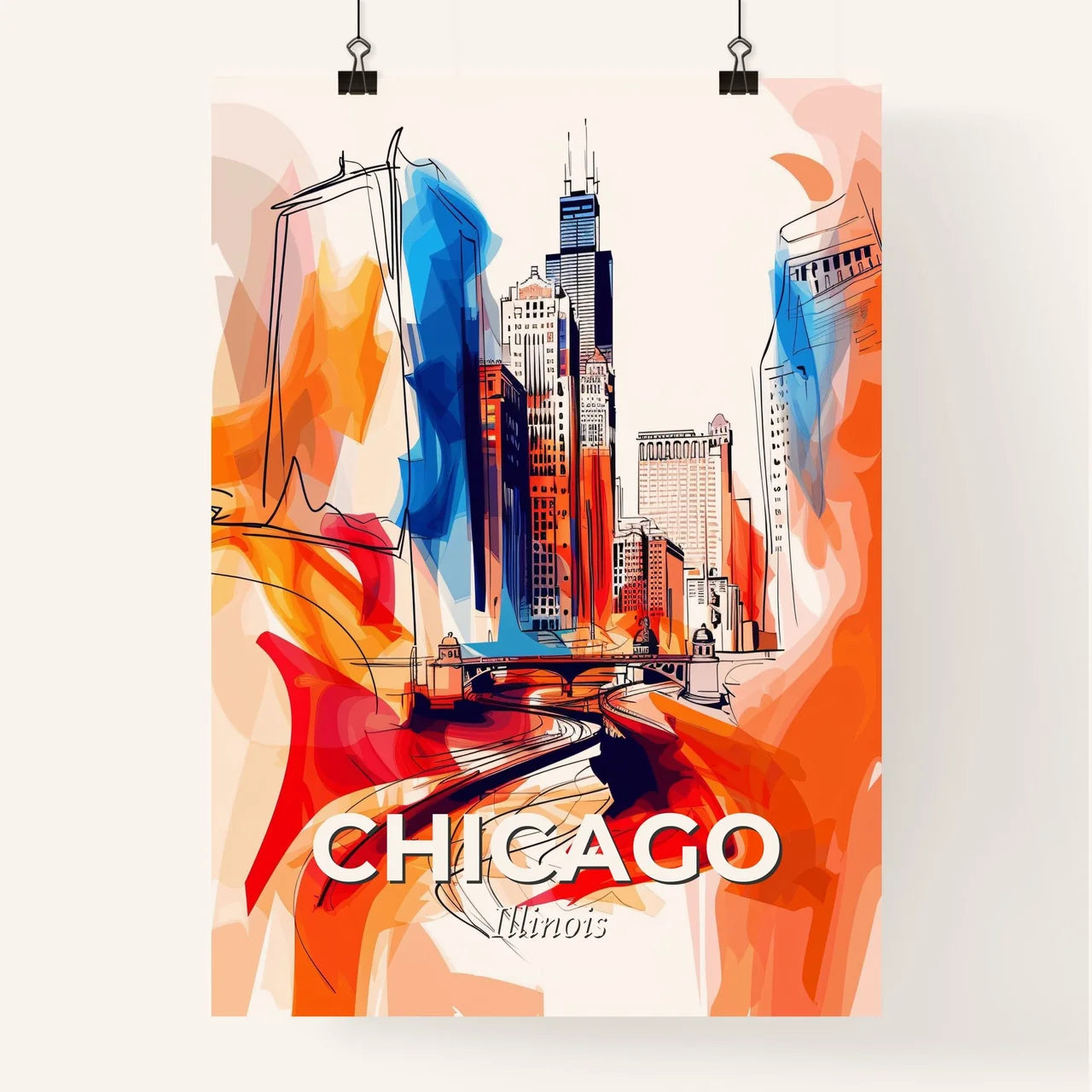 Vibrant Chicago, Illinois Poster